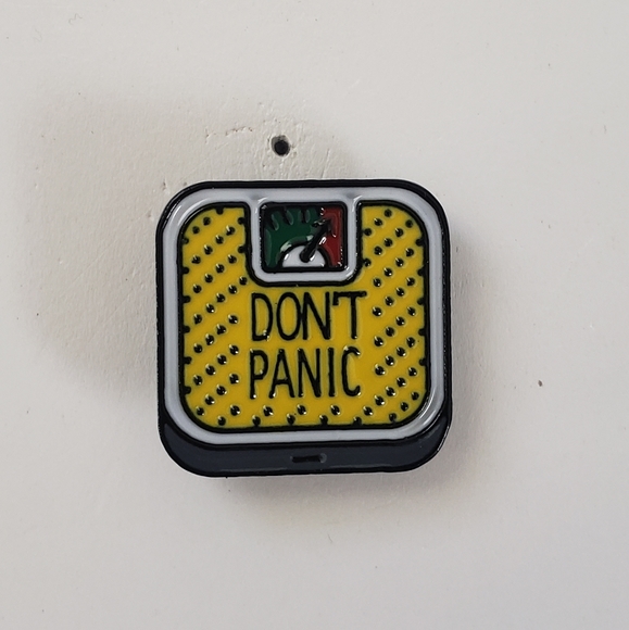 Jewelry | 315 Dont Panic Yellow Scale Pin | Poshmark